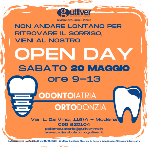 OPEN DAY di Odontoiatria e Ortodonzia al Poliambulatorio Gulliver