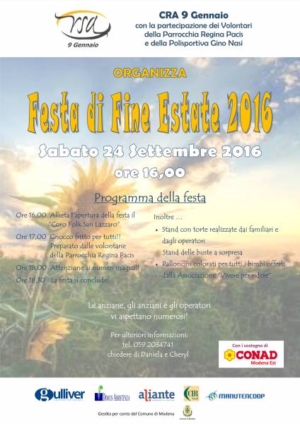 Festa di fine estate alla 9 Gennaio