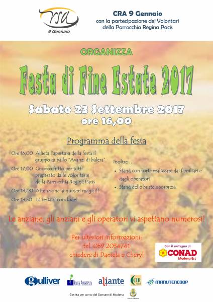 Festa di fine estate alle CRA di Modena