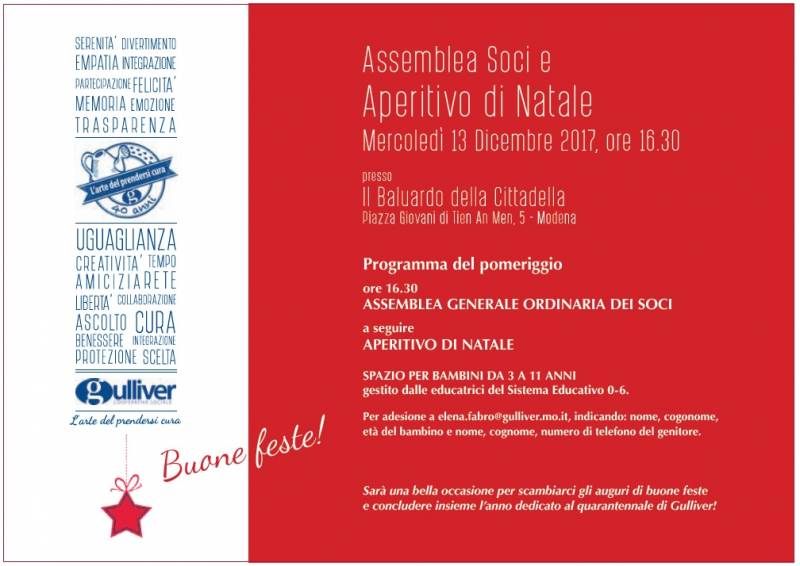 Assemblea Soci e aperitivo di Natale del 13.12.2017