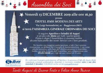 Assemblea dei Soci del 13.12.2019 e a seguire Aperitivo di Auguri