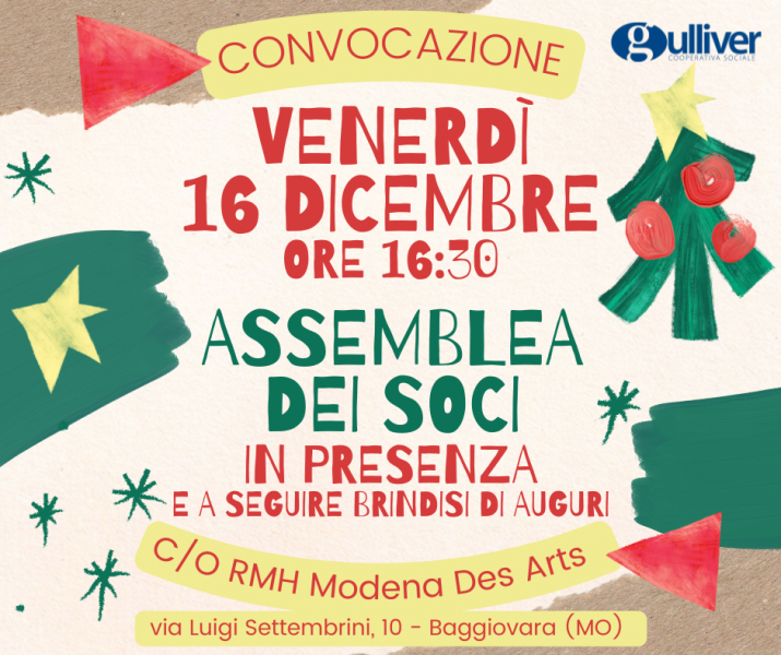 Assemblea dei Soci in presenza venerdì 16 dicembre 2022 ore 16:30