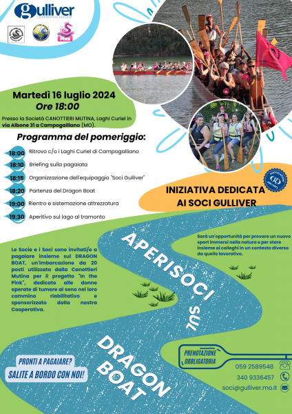 APERISoci sul Lago – con pagaiata sul Dragon Boat dell’ASD Canottieri Mutina