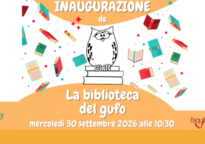 Locandina inaugurazione La biblioteca del gufo al centro diurno l'aquilone_30.9.26_formigine